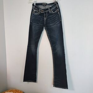 Silver Jeans Tuesday Slim Boot Classic Blue Jeans Denim Size W27 L32- Country